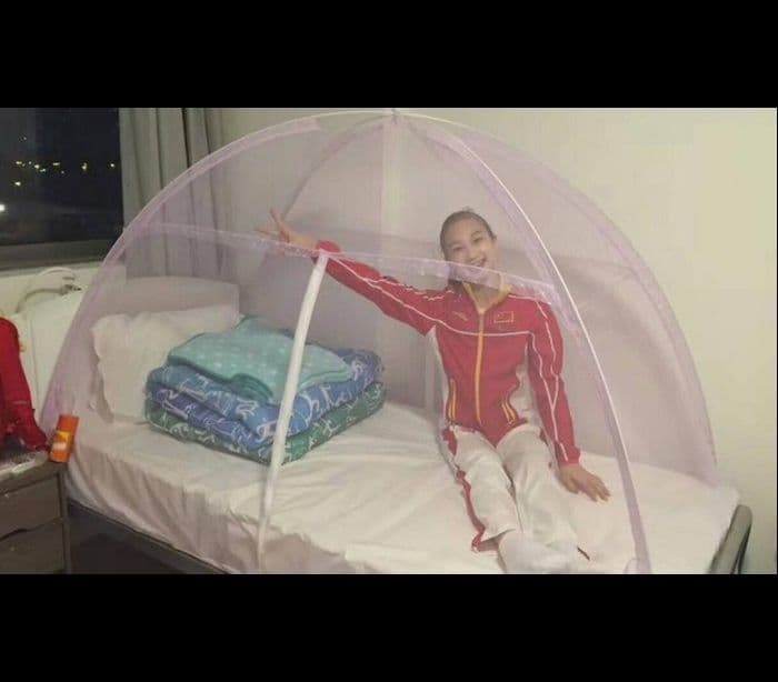 Medo do zika faz ginastas chinesas dormirem cobertas por telas