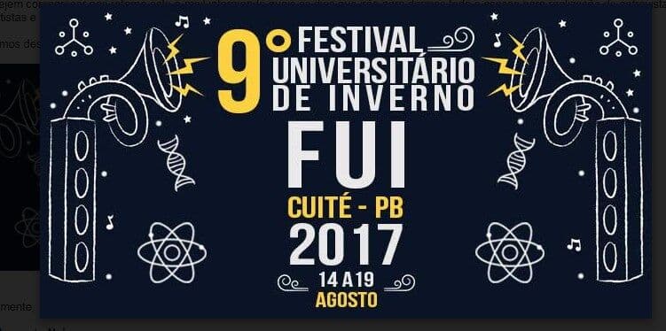 Festival Universitário de Inverno em Cuité começa na próxima segunda