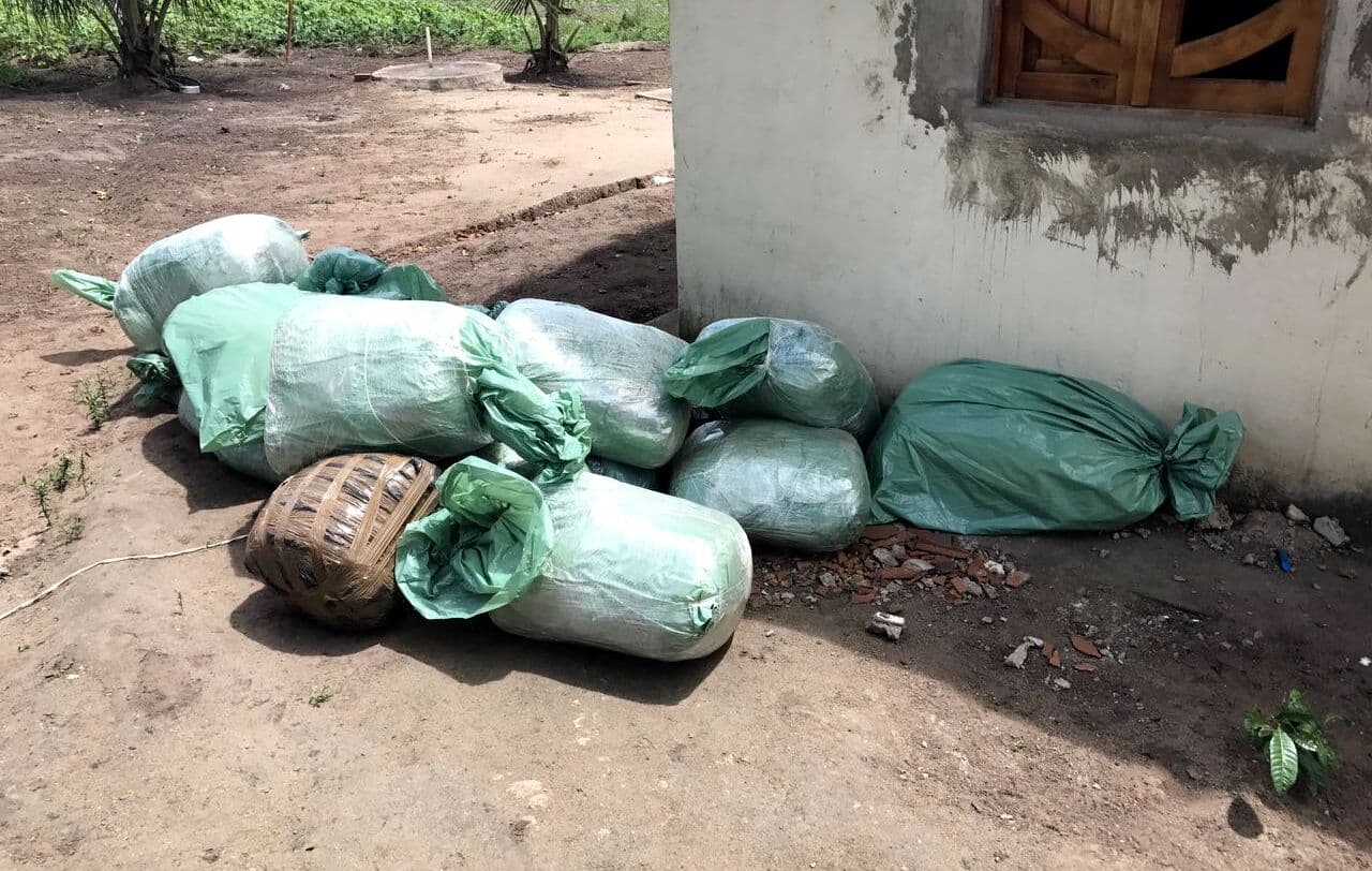 Polícia Federal apreende 172 quilos de maconha escondidos dentro de cisterna