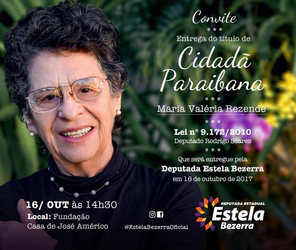 Escritora Maria Valéria Resende, vencedora do prêmio Jabuti,recebe nesta segunda o título de cidadã paraibana