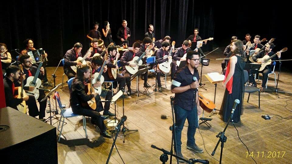 Orquestra de Violões da Paraíba faz concerto erudito no Hotel Globo no Centro Histórico em JP