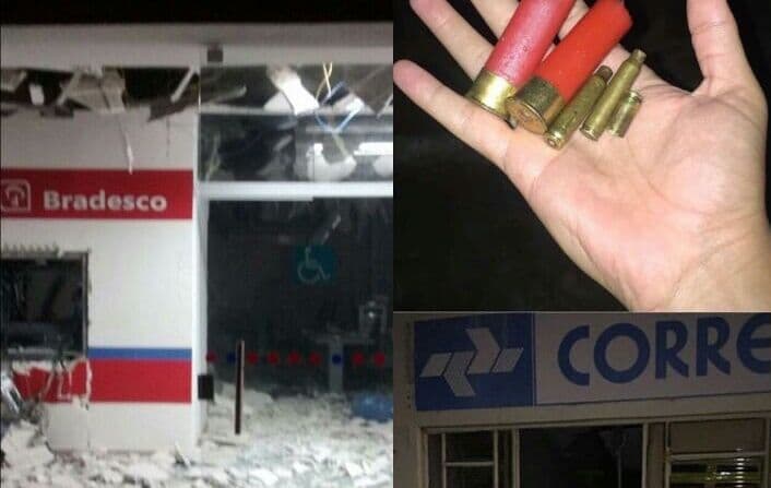 Bandidos explodem Bradesco e Correios na mesma cidade no Agreste do Estado