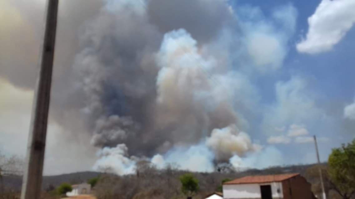 Incêndio de grandes proporções atinge três municípios no Vale do Piancó
