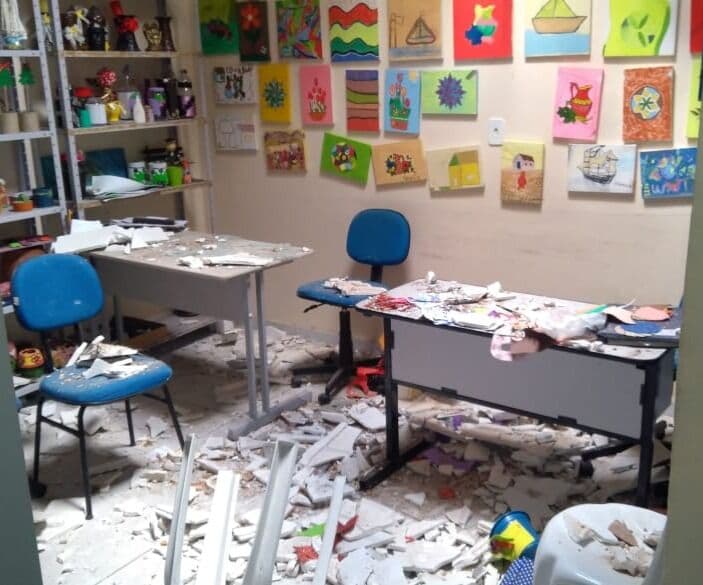 Unidade do CAPS em Patos tem telhado e gesso quebrados em arrombamento no fim de semana