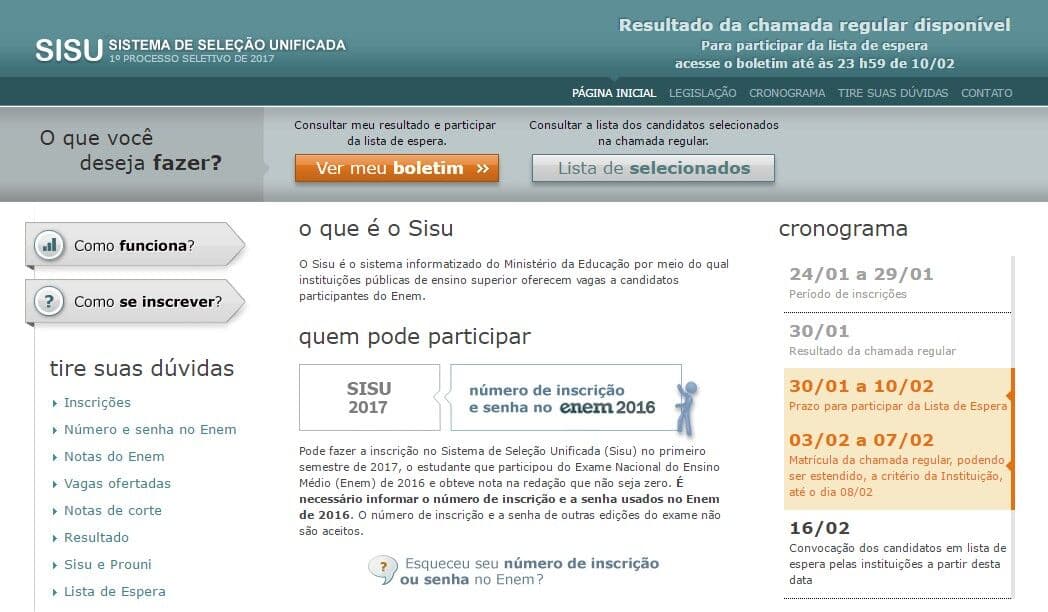 MEC prorroga inscrições do Sisu devido a problemas de acesso ao site