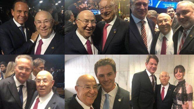 Ney Suassuna aproveita posse no Senado e posa para selfies com vários políticos