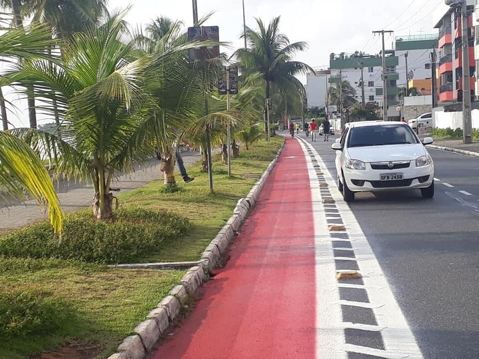 Internautas denunciam risco de acidentes após implantação de ciclovia na orla de Manaíra