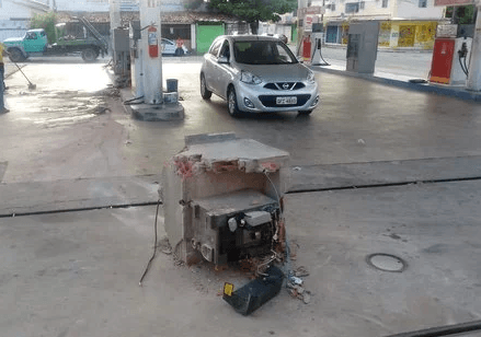 Bandidos roubam caminhão de lixo e usam veículo para roubar cofre de posto de combustíveis em JP