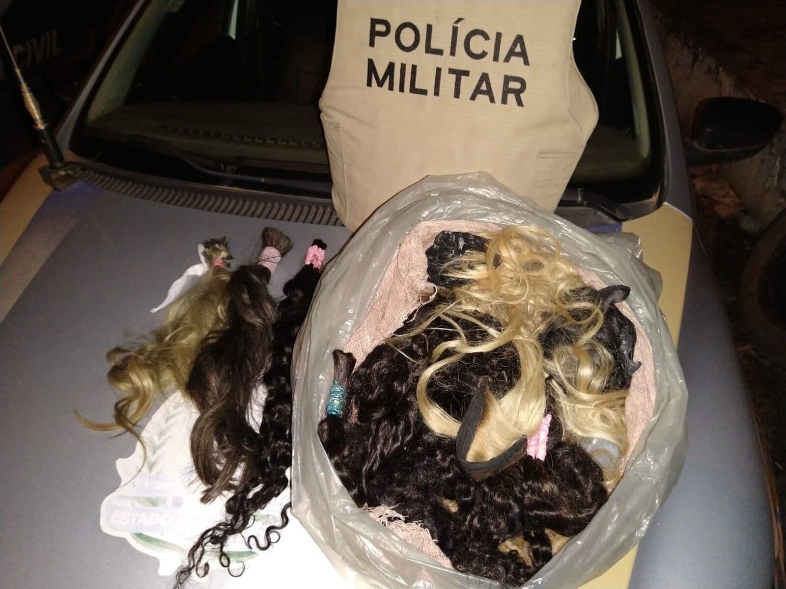 Dupla é presa com quase 40 mechas de cabelo humano furtadas de salão