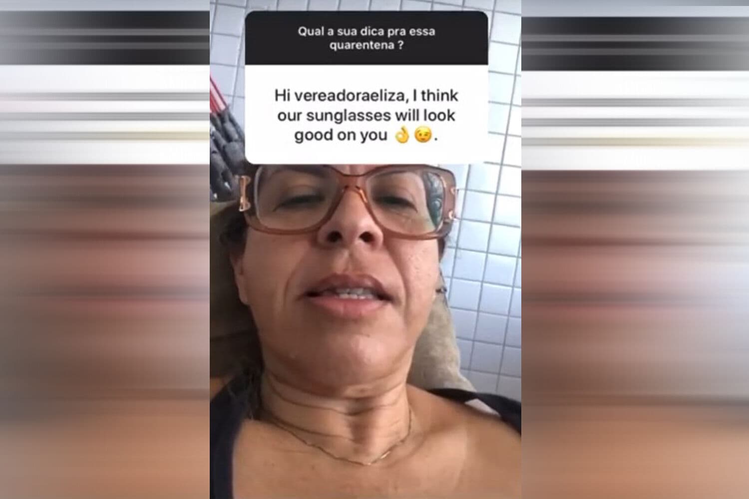 Eliza Virgínia se enrola com pergunta em inglês e vira meme: 'vou procurar o que é sunglasses'
