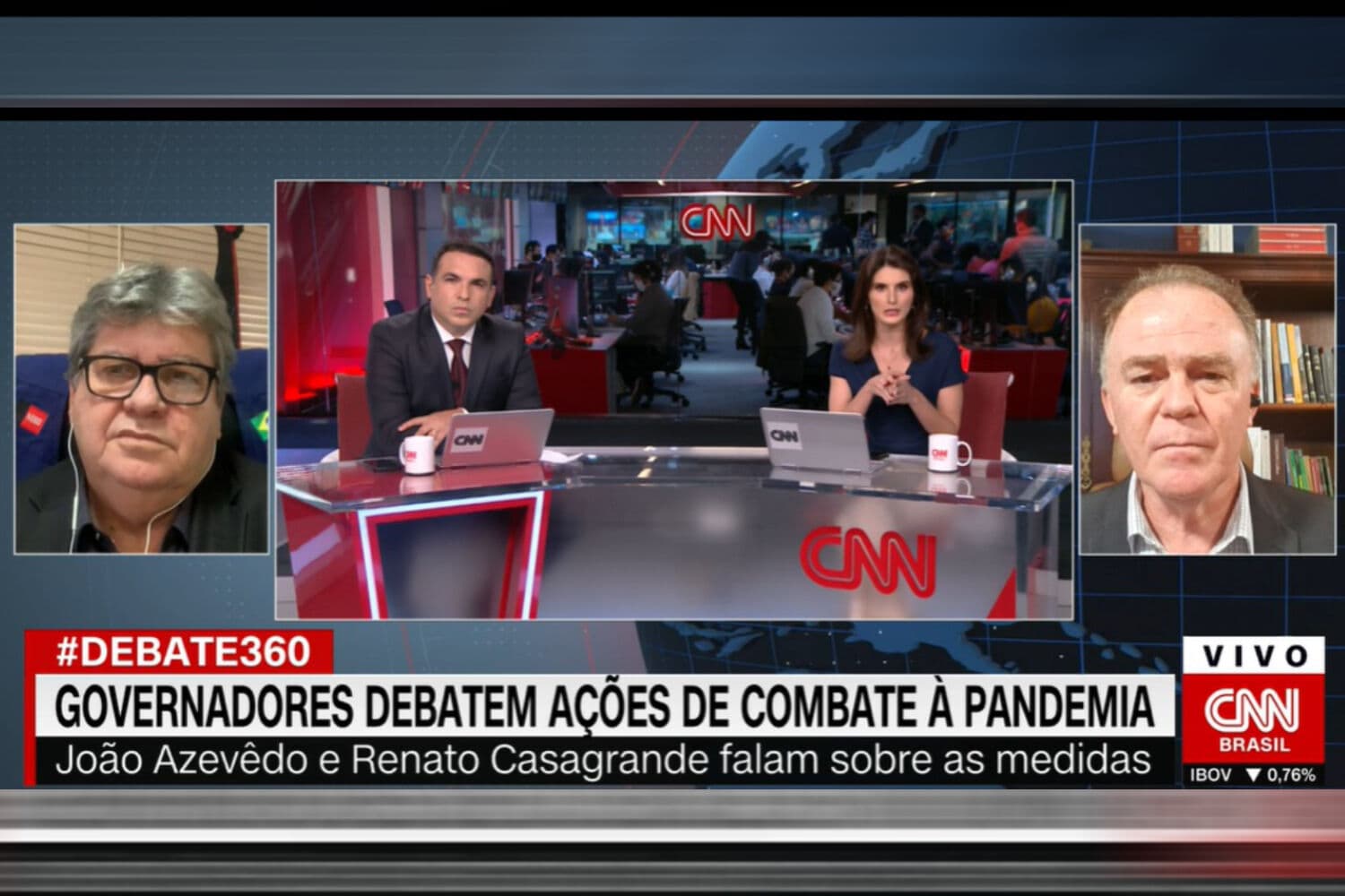 Em entrevista à CNN, João Azevêdo descarta chance de lockdown e avalia que a Paraíba está longe de sair do isolamento social