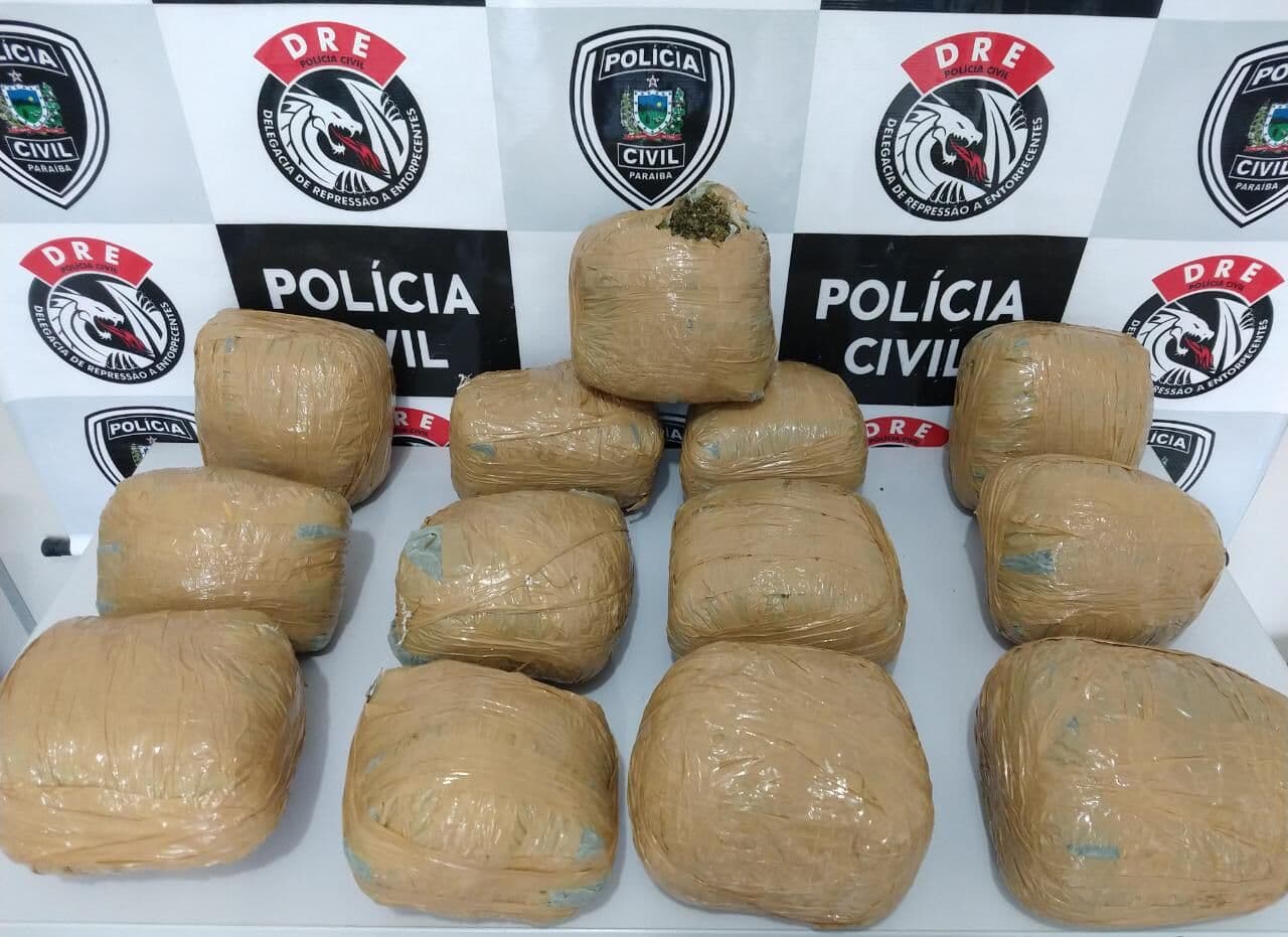 Operação prende dois homens e apreende 20 quilos de drogas na Paraíba