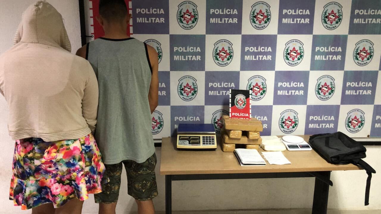 Casal é preso com 7 kg de maconha e cocaína no bairro de Paratibe, em João Pessoa