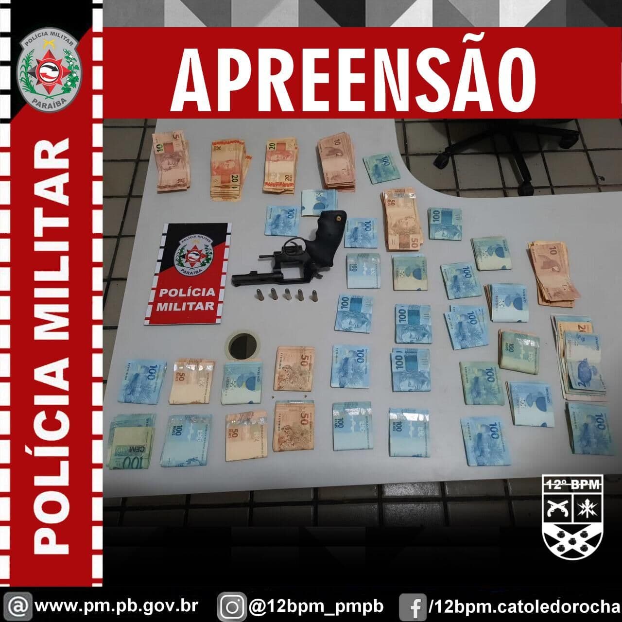Após campana, policiais militares prendem homens e recupera mais de R$ 30 mil roubados de estabelecimento comercial no Sertão