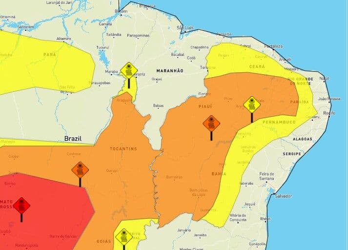 Inmet emite alertas amarelo e laranja de baixa umidade para 147 municípios paraibanos
