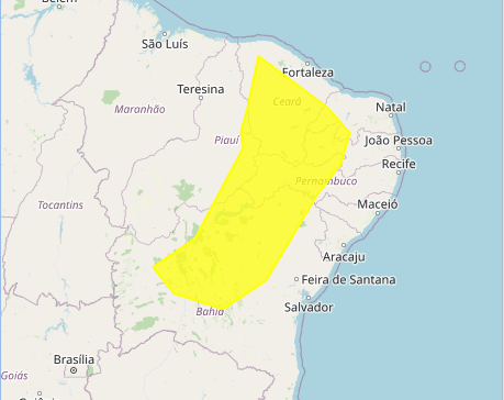 Inmet emite alerta de baixa umidade relativa do ar para 86 municípios paraibanos