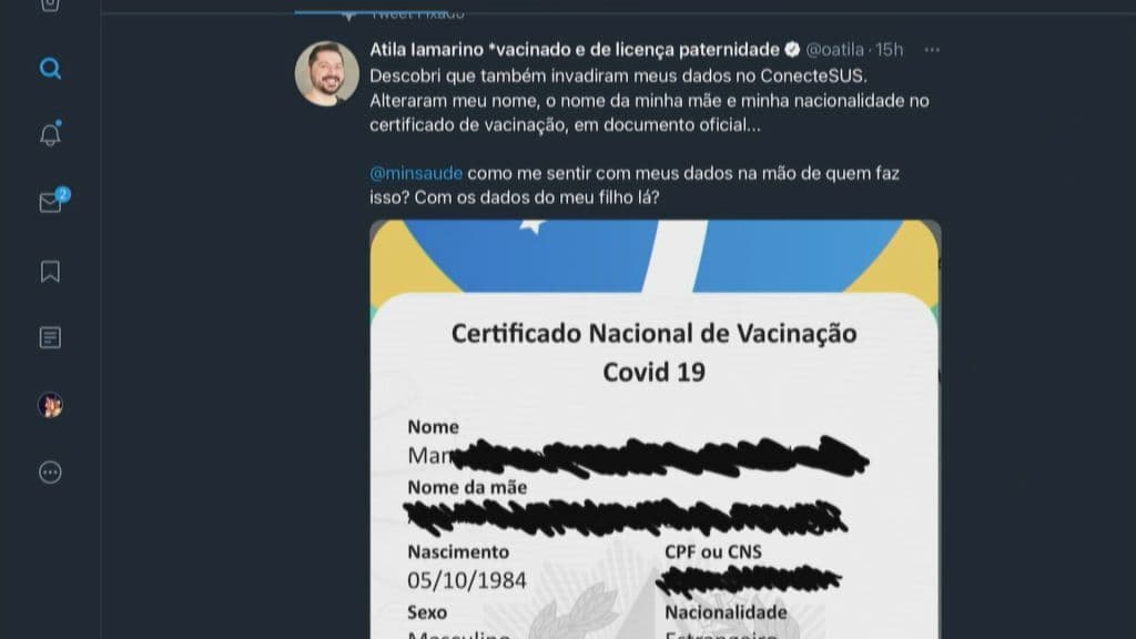 Dados pessoais usados em cadastro de vacina foram adulterados no ConecteSUS
