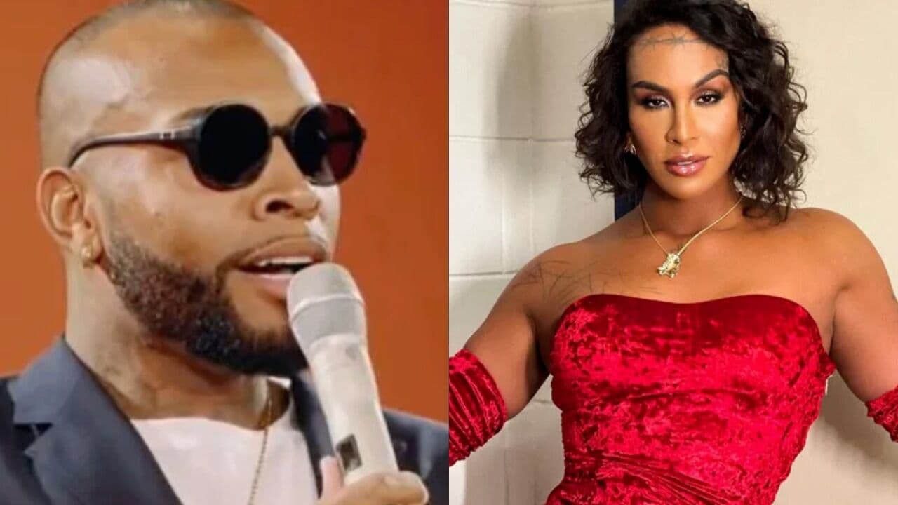 Nego Di faz piadas com Linn da Quebrada em show e a chama de 'traveco'