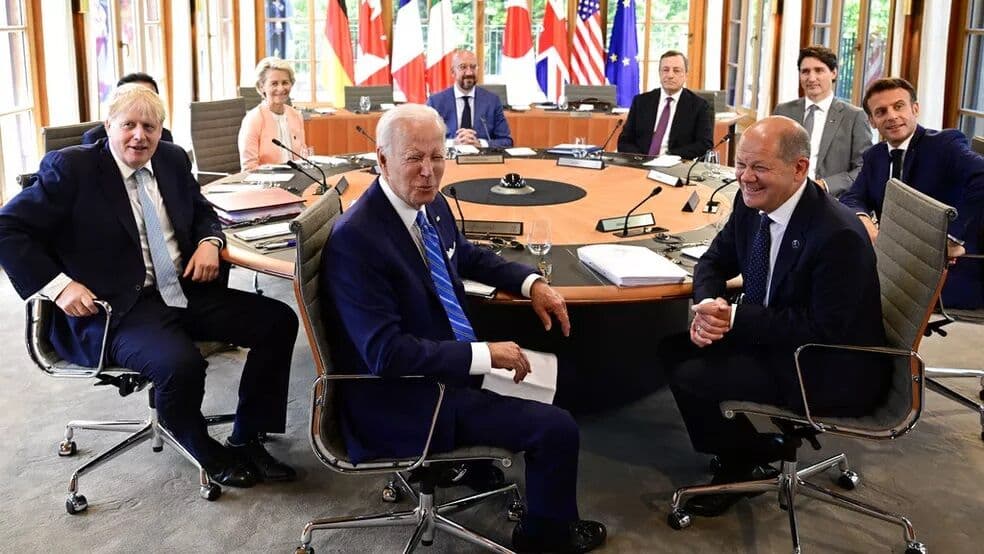 Líderes do G7 fazem piada com Putin: ‘Vamos mostrar peitorais’