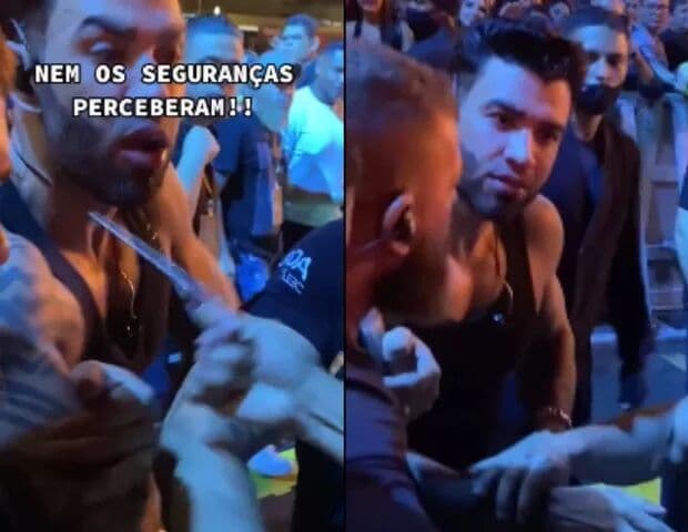 Fã flagra reação de Gusttavo Lima ao ter colar furtado durante show