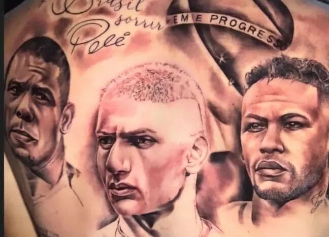 Richarlison mostra tatuagem polêmica quase pronta dele, Neymar e Ronaldo