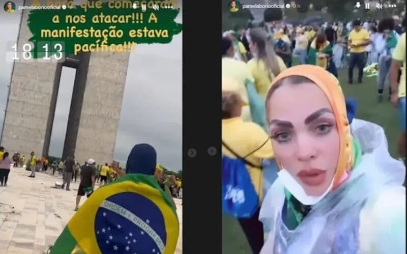 Após participar de atos de invasão ao Congresso em Brasília, Pâmela Bório exclui Instagram