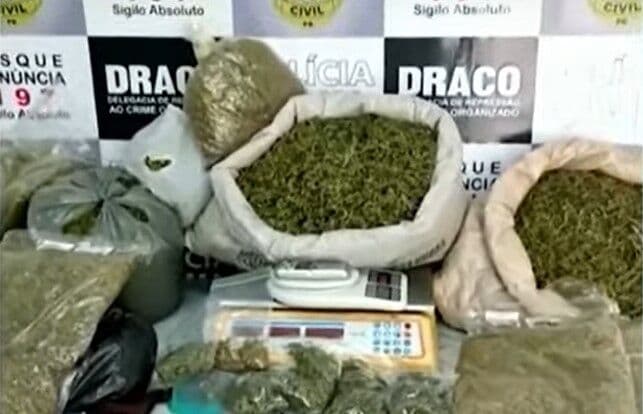 Maconha com etiqueta padronizada é apreendida em Campina Grande; três pessoas foram presas