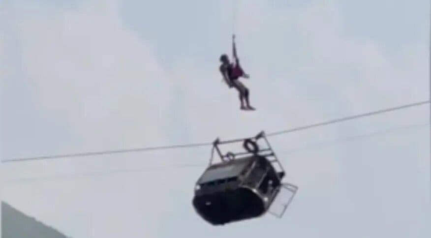 Crianças ficam presas a 275 m de altura após cabo de teleférico se romper no Paquistão
