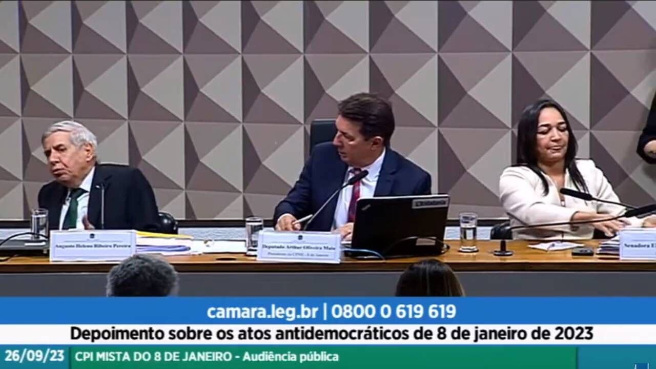 General Heleno se exalta e rebate relatora da CPMI com palavrões durante depoimento na CPMI do 8 de janeiro