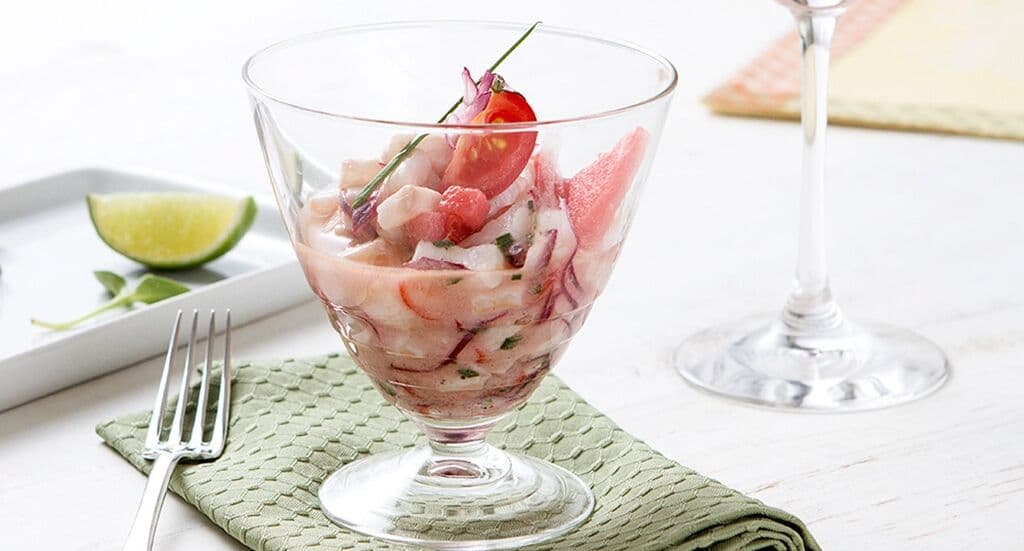 Ceviche de peixe branco