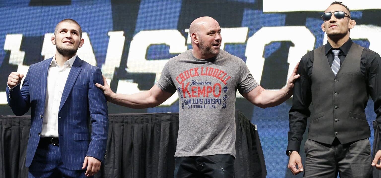 Khabib e Ferguson trocam insultos e farpas em teleconferência do UFC 209