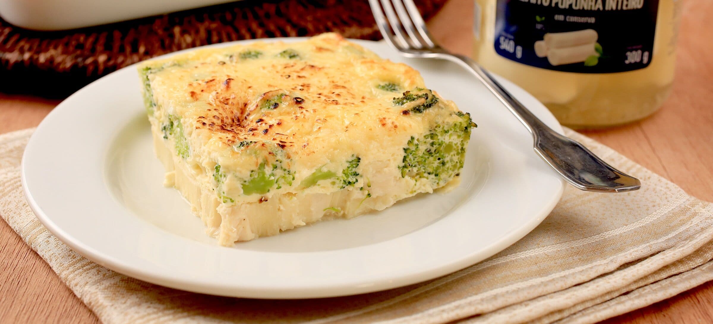 Torta Low Carb de Palmito e Brócolis