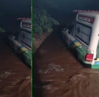 Ambulância atola na zona rural de Sossego após fortes chuvas e precisa ser retirada por trator
