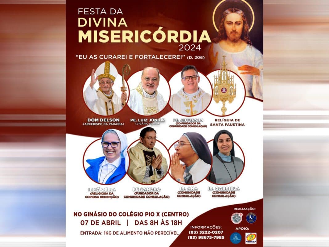 Festa da Misericórdia deve reunir 5 mil pessoas no Ginásio do Pio X, em João Pessoa