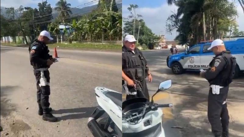VÍDEO: motociclista parado em blitz faz investida em policiais "ui, que delícia!, adooorooo"