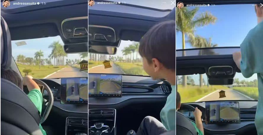 Detran pede que polícia investigue família de Gusttavo Lima após filho do cantor, de 7 anos, dirigir carro