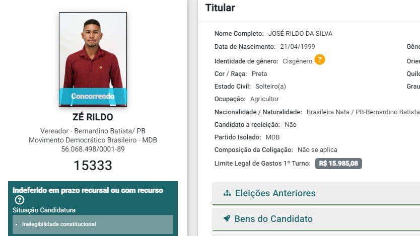 TRE-PB aceita recurso e libera candidatura de vereador após ele comprovar ser alfabetizado