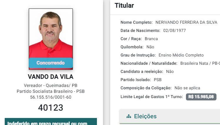 Condenado por tortura tem candidatura a vereador negada pelo TRE-PB