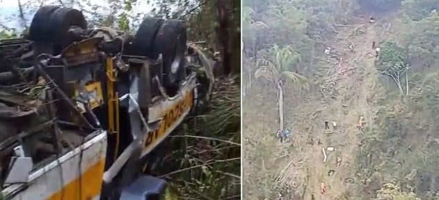 Ônibus capota em ribanceira em Alagoas e deixa 17 mortos e quase 30 feridos
