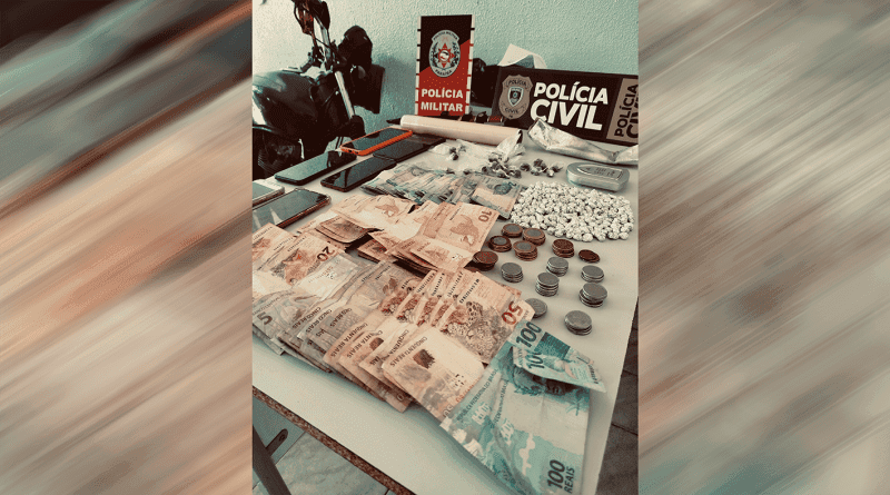 Polícia prende três suspeitos com R$ 1,2 mil em dinheiro, aves silvestres e drogas em Coremas