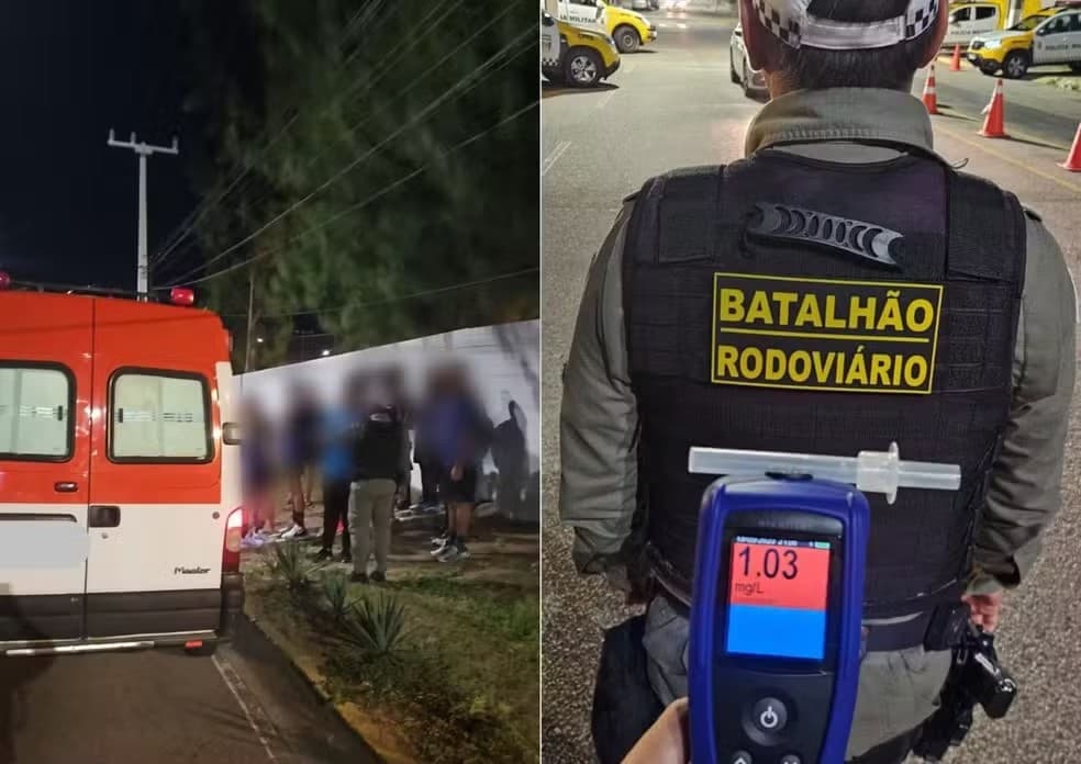 Motorista embriagado é preso no Rio Grande do Norte conduzindo ambulância com 15 atletas da Paraíba