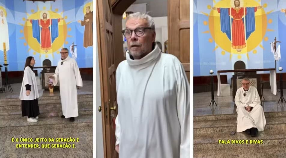 Padre viraliza com convite do 'mano Jesus Cristo' cheio de gírias: 'Cola na quermesse do padroeiro mais resenha!'