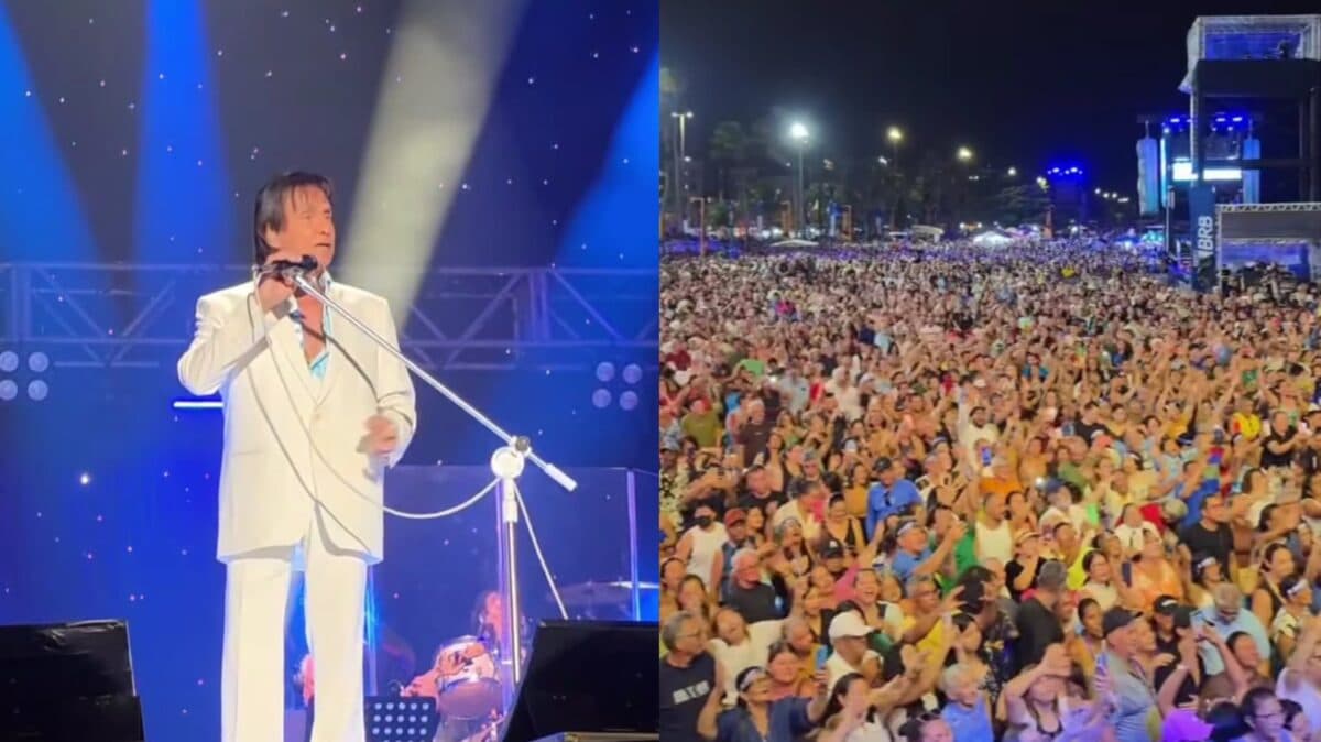 VÍDEOS: show de Roberto Carlos reúne multidão na orla de João Pessoa