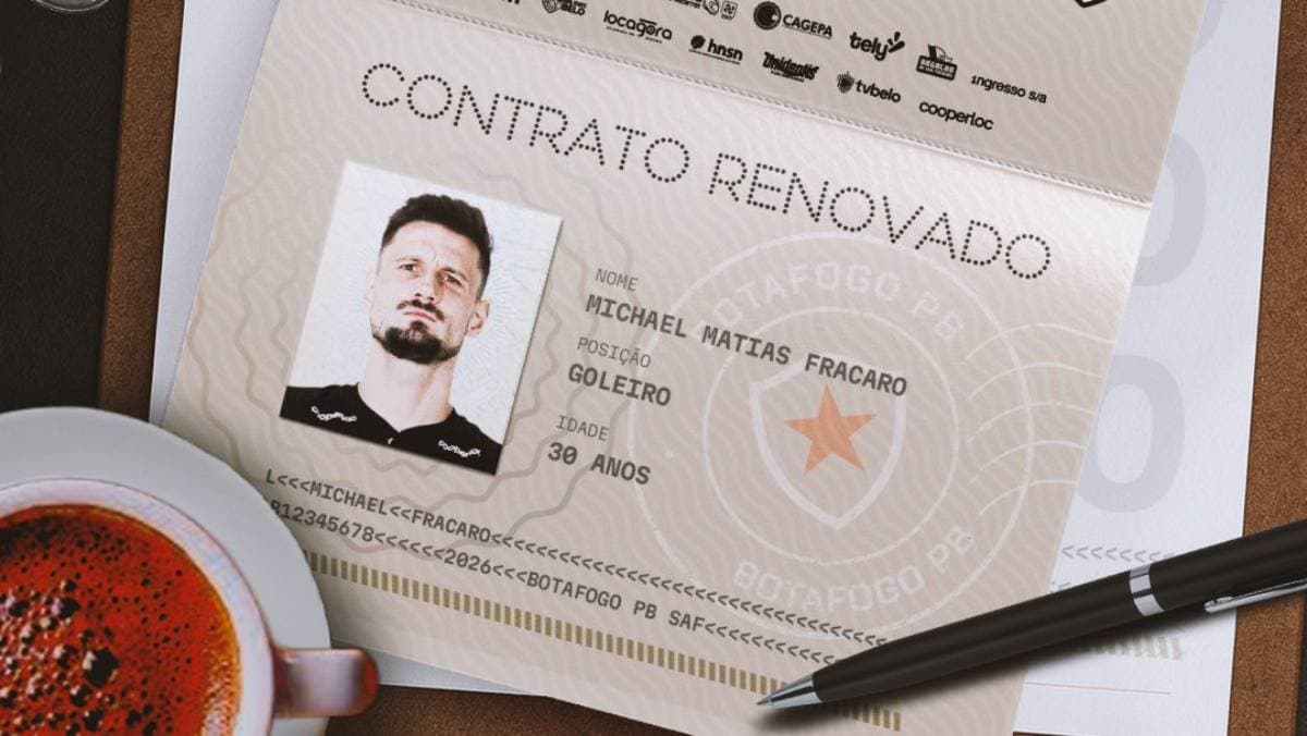 Botafogo-PB renova contrato do goleiro Michael Fracaro até novembro de 2026