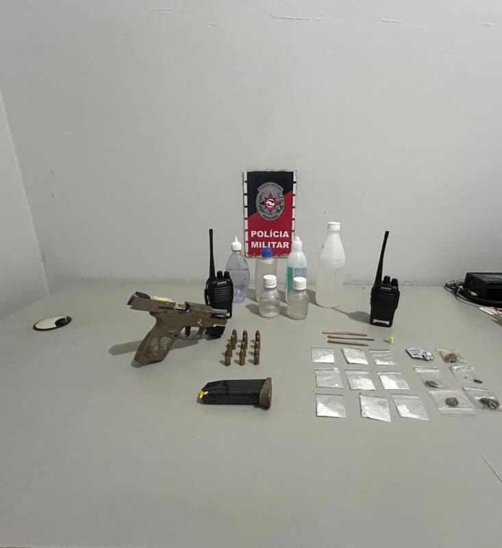 Polícia Militar prende suspeito de tráfico de drogas e porte ilegal de arma em Santa Rita