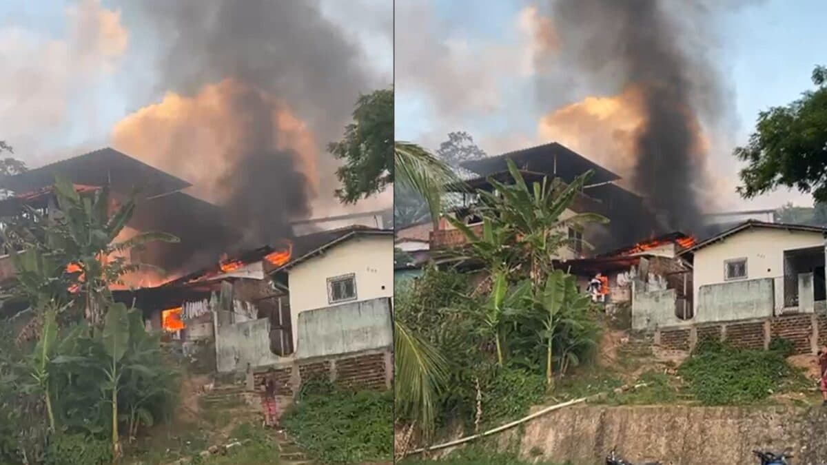 Incêndio de grandes proporções atinge residência no Roger