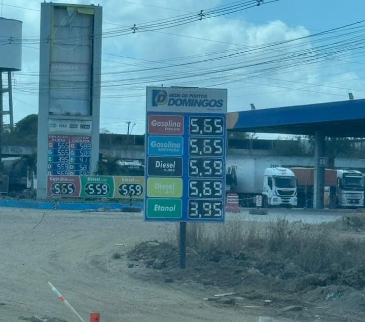 Queda de preço: Gasolina é comercializa por R$ 5,65 em posto de Campina Grande
