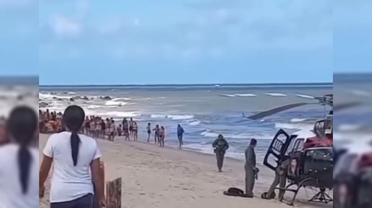 Jovem vítima de afogamento na praia de Barra de Gramame é socorrido de helicóptero para Hospital de Trauma