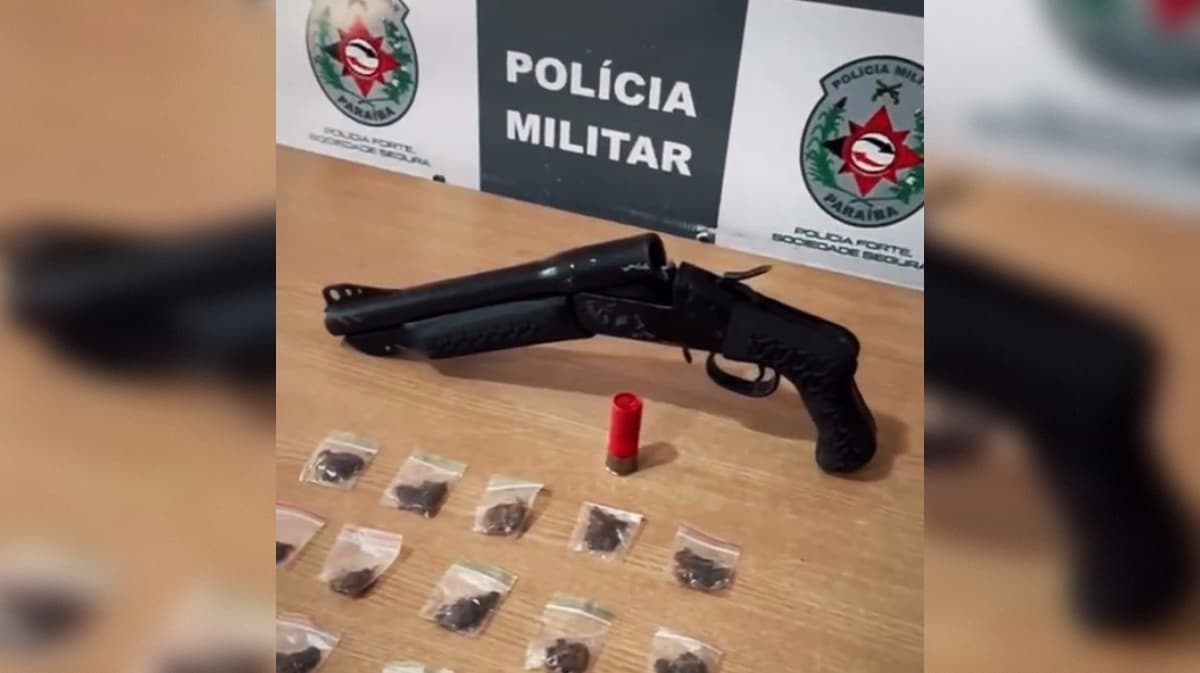 Espingarda e porções de maconha são apreendidas do bairro Gervásio Maia