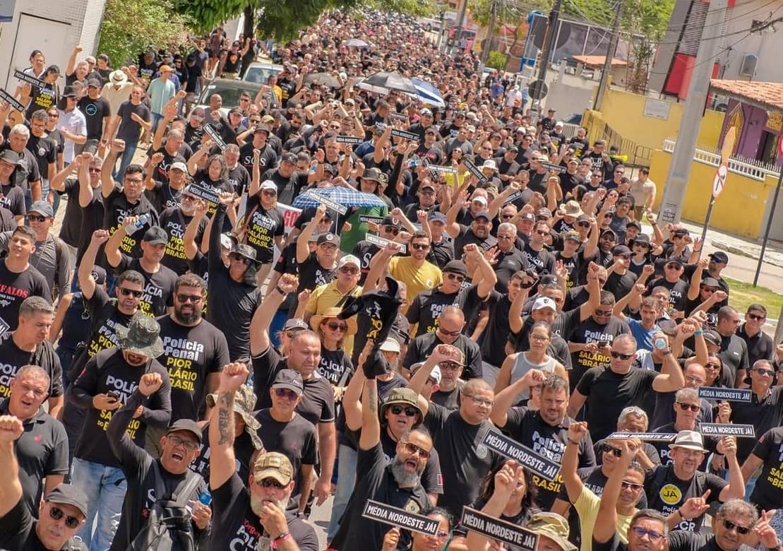 Servidores da Segurança Pública da Paraíba fazem ato contra desigualdade salarial